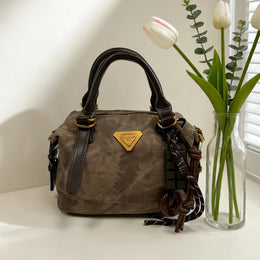 Dropshipman Brown / (20cm<Max Length<30cm) Retro casual women's single-shoulder leather handbag, handmade leather crossbody bag
