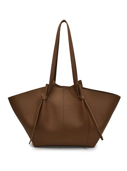 KissICON Brown / 26x53x10.5cm Pleated Tote – Women's Wing-inspired Statement