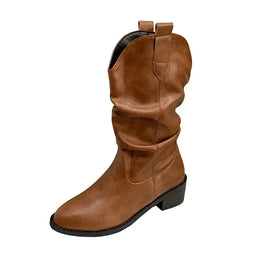 KissICON Brown / 35 Women's Boots Winter 2024 Fashion Casual Low Heel