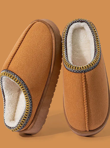 KissICON brown / 36-37 Women's Plush Slippers Winter Warm House Shoes Fashion