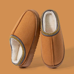 KissICON brown / 36-37 Women's Plush Slippers Winter Warm House Shoes Fashion