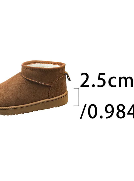KissICON brown / 41 Faux Suede Thick Sole Non Slip Snow Boots