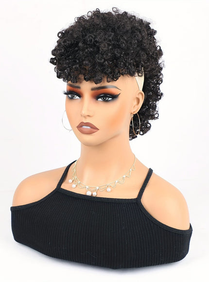 KissICON Brown Black / 12inch [KissIcon]KKSILK Afro High Puff Ponytail - Drawstring Bangs