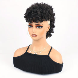 KissICON Brown Black / 12inch [KissIcon]KKSILK Afro High Puff Ponytail - Drawstring Bangs