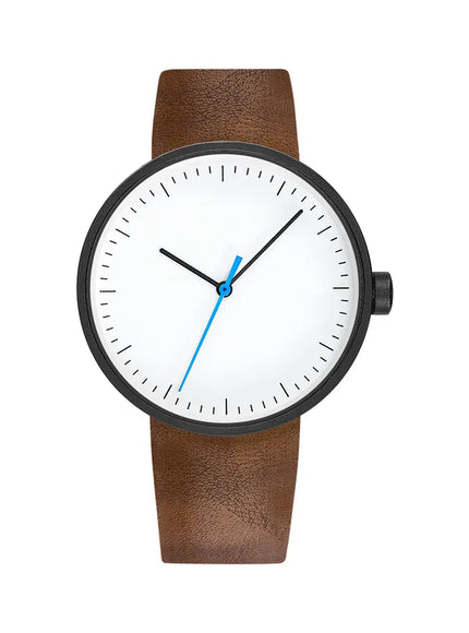 KissICON brown-blue KissIcon UTHAI Couple Leather Strap Quartz Wristwatch Trendy