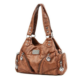 Dropshipman Brown / CHINA Retro Pu Leather Shoulder Bags Luxury Designer HandBags Women's Trend Tote Bag Crossbody Motorcycle Bags for Women