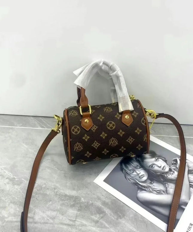 KissICON Brown Edge / Length 19 width 11 height 13 Louis Mini Pillow Boston Crossbody