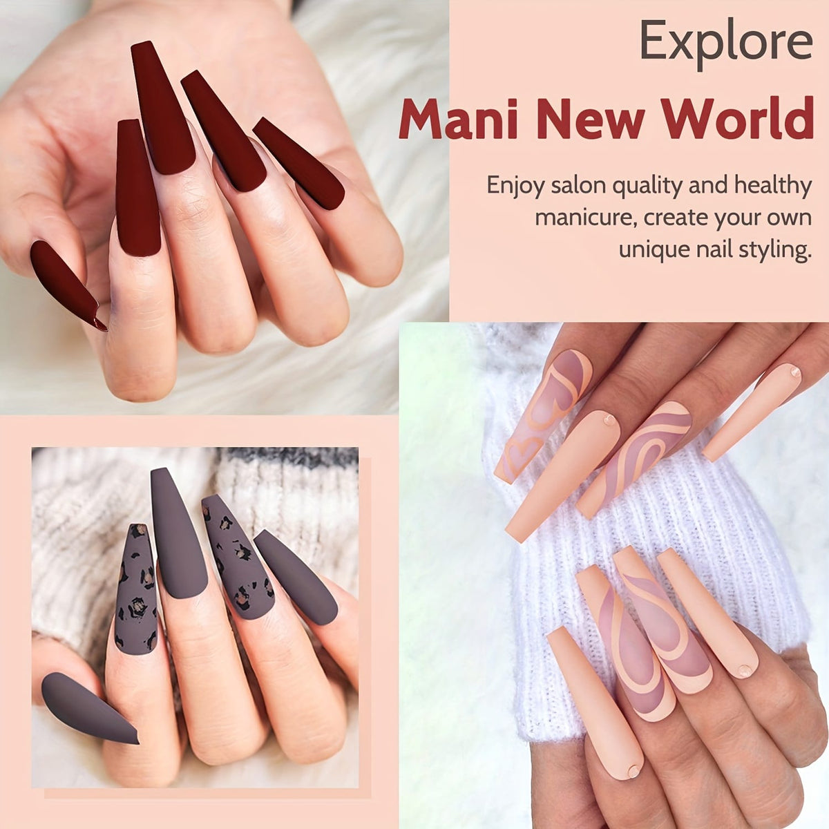 KissICON Brown Gel Nail Polish Kit Kiss Icon Lavender Violets 48Pcs Gel Nail Polish