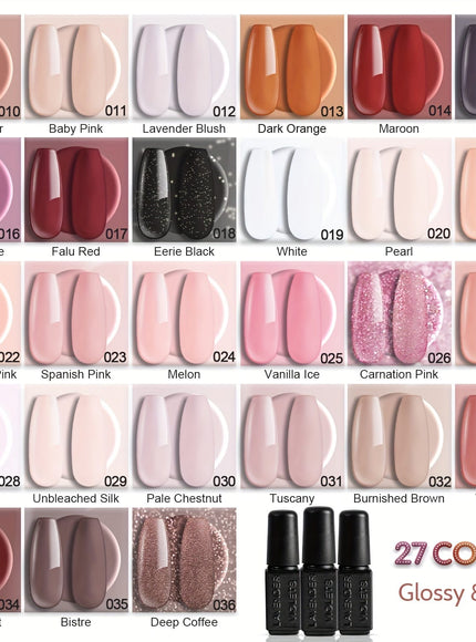 KissICON Brown Gel Nail Polish Kit Kiss Icon Lavender Violets 48Pcs Gel Nail Polish