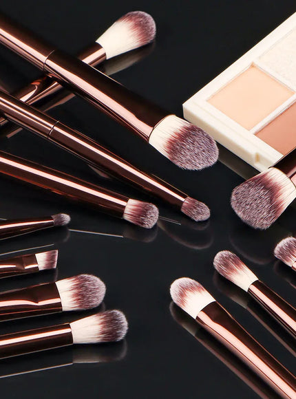 KissICON BROWN KissIcon All-In-One Makeup Brush Set - Precision Face
