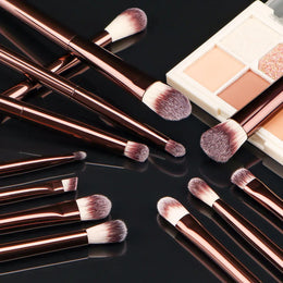KissICON BROWN KissIcon All-In-One Makeup Brush Set - Precision Face