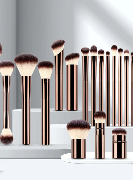 KissICON BROWN KissIcon All-In-One Makeup Brush Set - Precision Face