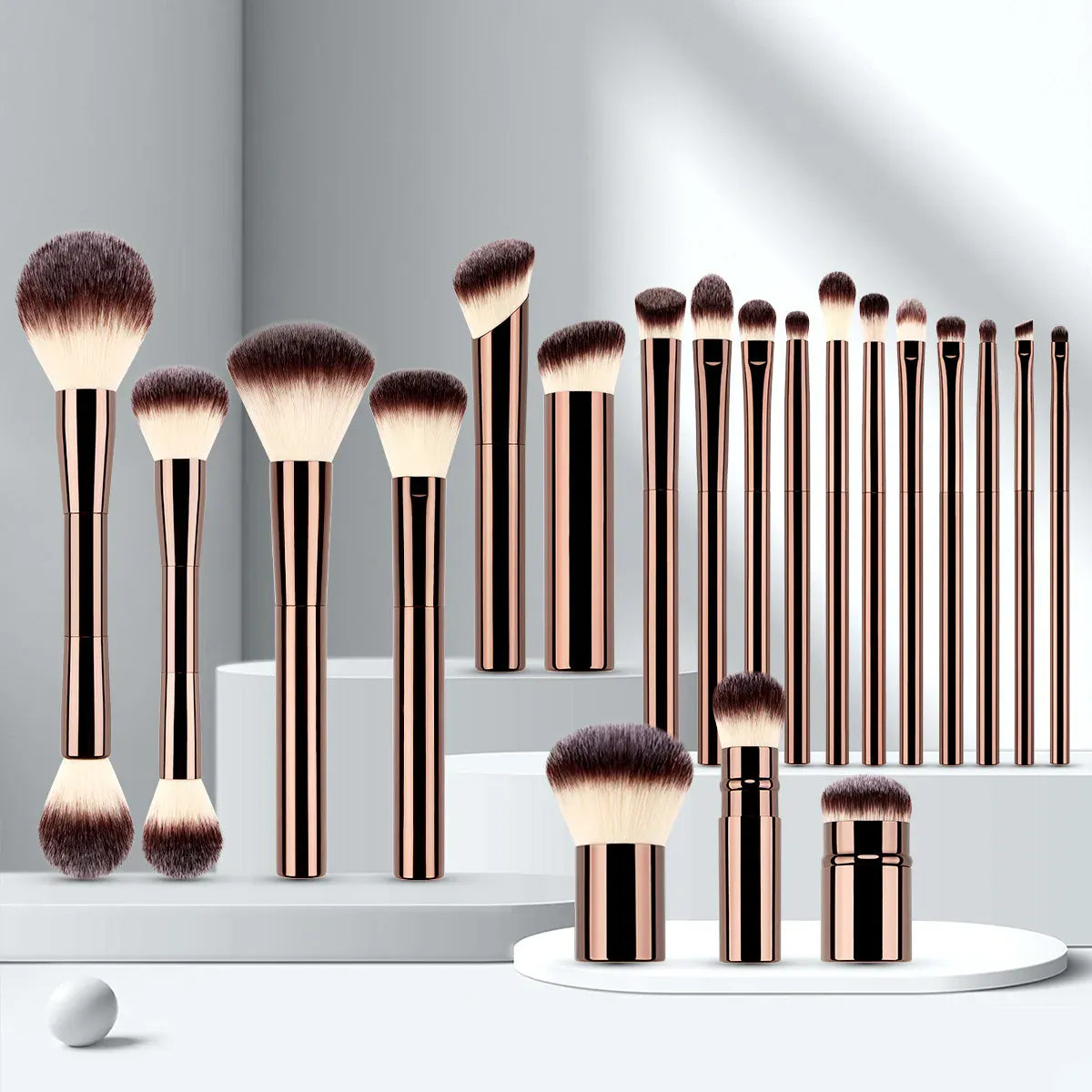 KissICON BROWN KissIcon All-In-One Makeup Brush Set - Precision Face