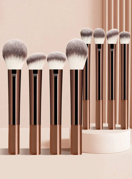 KissICON Brown KissIcon Multifunction Makeup Brush Set - 8 Pc