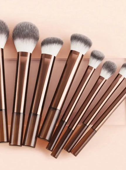 KissICON Brown KissIcon Multifunction Makeup Brush Set - 8 Pc