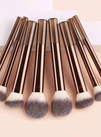 KissICON Brown KissIcon Multifunction Makeup Brush Set - 8 Pc
