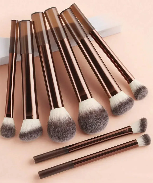 KissICON Brown KissIcon Multifunction Makeup Brush Set - 8 Pc