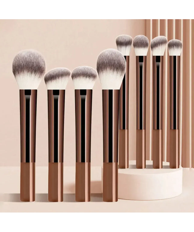 KissICON Brown KissIcon Multifunction Makeup Brush Set - 8 Pc