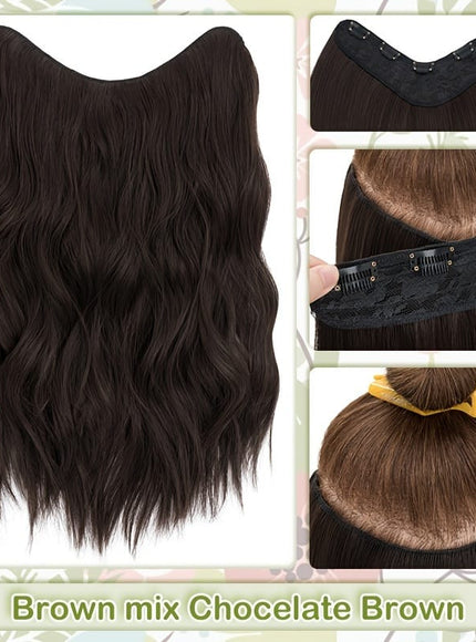 KissICON Brown mix Chocelate Brown / 18inch KissIcon 18 Inch Clip In Hair Extensions -