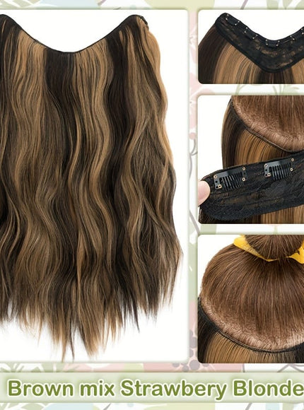 KissICON Brown mix Strawberry Blonde / 18inch KissIcon 18 Inch Clip In Hair Extensions -