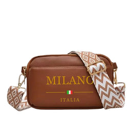KissICON Brown / One Size Da Milano Chic Minimalist Portable Crossbody Bag