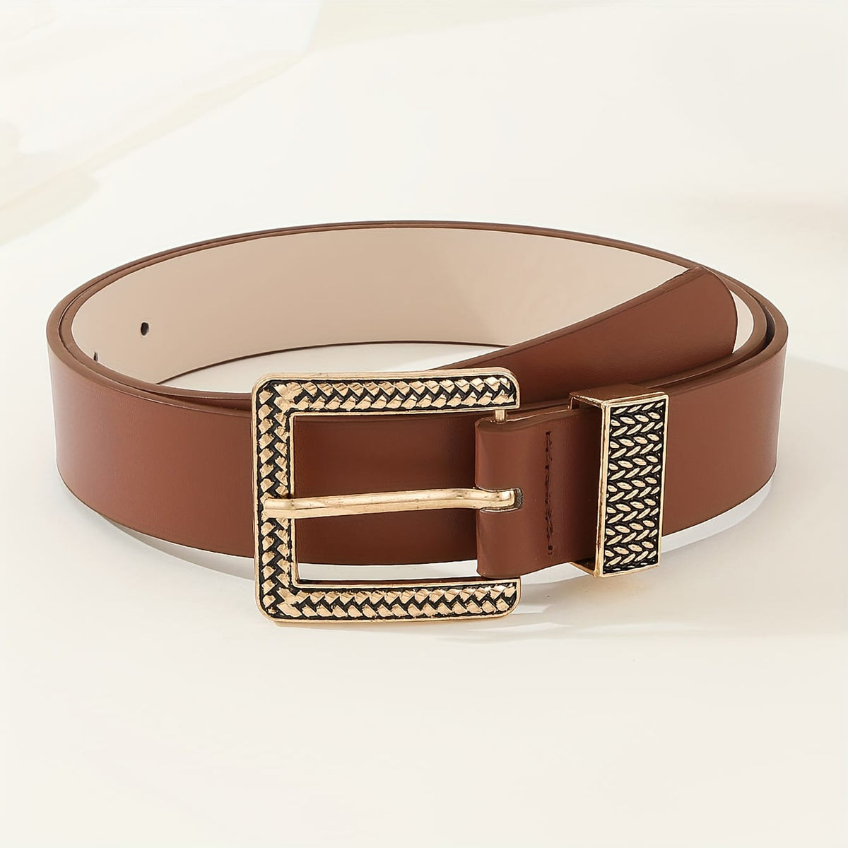 jkthpu-45 【Brown】 / S Handmade Light Luxury Gold Buckle Womens Versatile Fashion Belt
