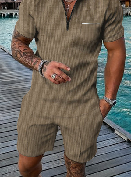 KissICON 【Brown】 / UK 44 Summer Sportswear Set Polo  Pocket Shorts