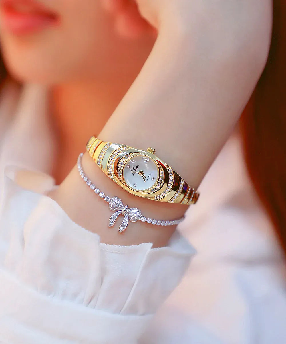 KissICON BS Brand Diamond Snake Bracelet Watch For Women