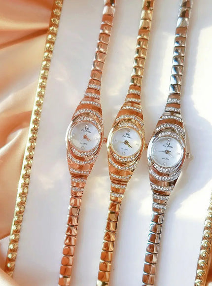 KissICON BS Brand Diamond Snake Bracelet Watch For Women