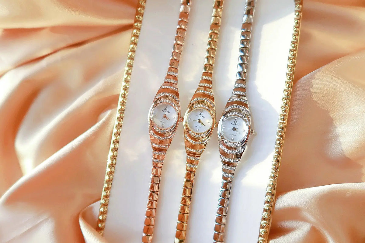 KissICON BS Brand Diamond Snake Bracelet Watch For Women