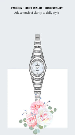 KissICON BS Brand Diamond Snake Bracelet Watch For Women