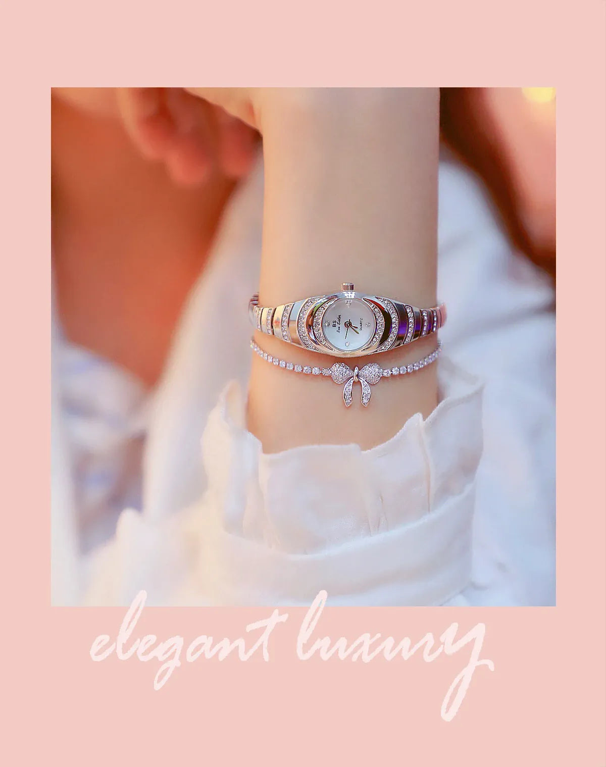 KissICON BS Brand Diamond Snake Bracelet Watch For Women
