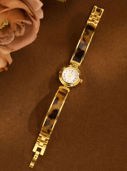 KissICON BS Women Watch Retro Amber Bracelet Quartz Wristwatch