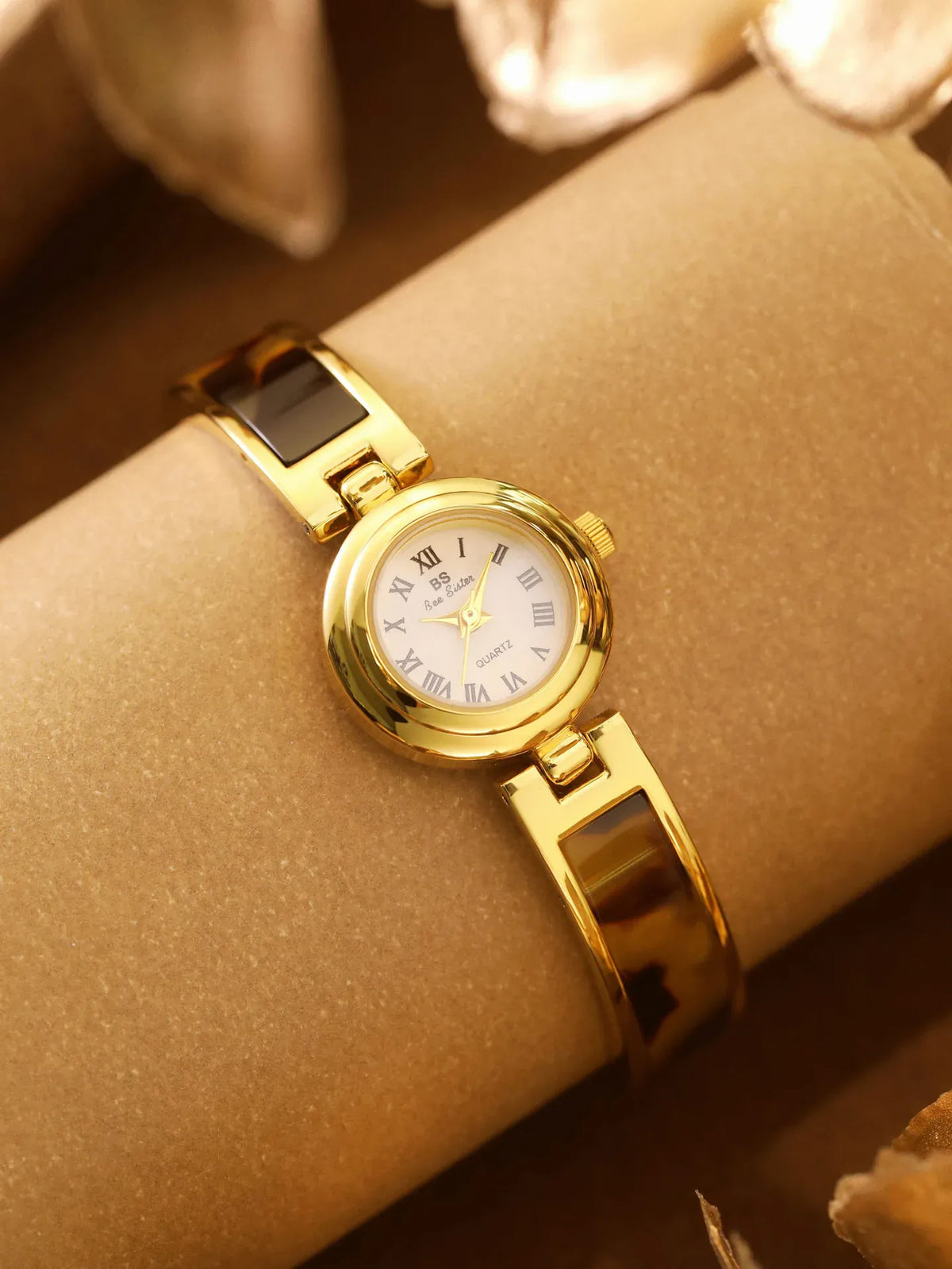 KissICON BS Women Watch Retro Amber Bracelet Quartz Wristwatch