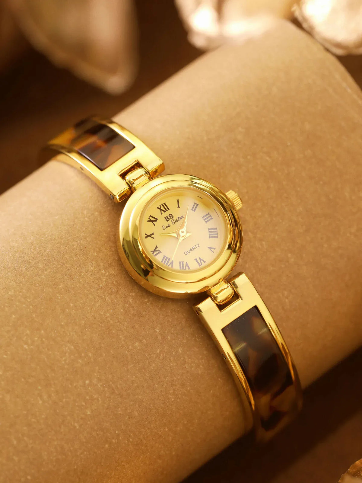 KissICON BS Women Watch Retro Amber Bracelet Quartz Wristwatch