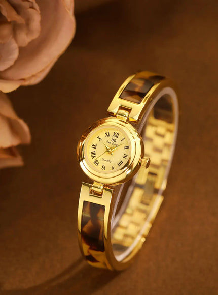 KissICON BS Women Watch Retro Amber Bracelet Quartz Wristwatch