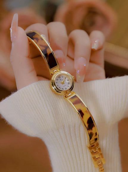 KissICON BS Women Watch Retro Amber Bracelet Quartz Wristwatch