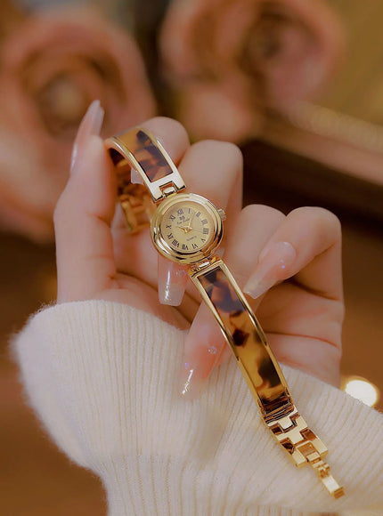 KissICON BS Women Watch Retro Amber Bracelet Quartz Wristwatch