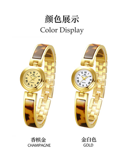 KissICON BS Women Watch Retro Amber Bracelet Quartz Wristwatch