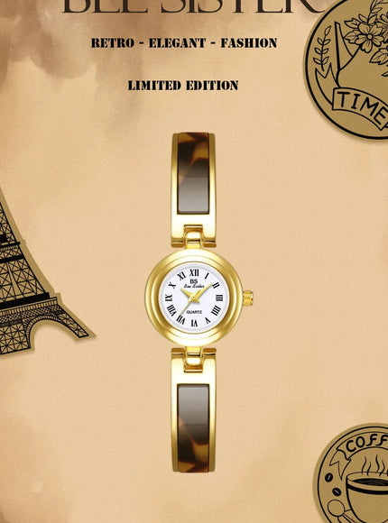 KissICON BS Women Watch Retro Amber Bracelet Quartz Wristwatch
