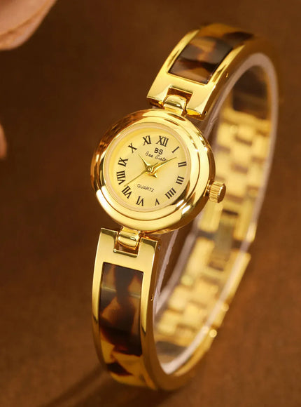 KissICON BS Women Watch Retro Amber Bracelet Quartz Wristwatch