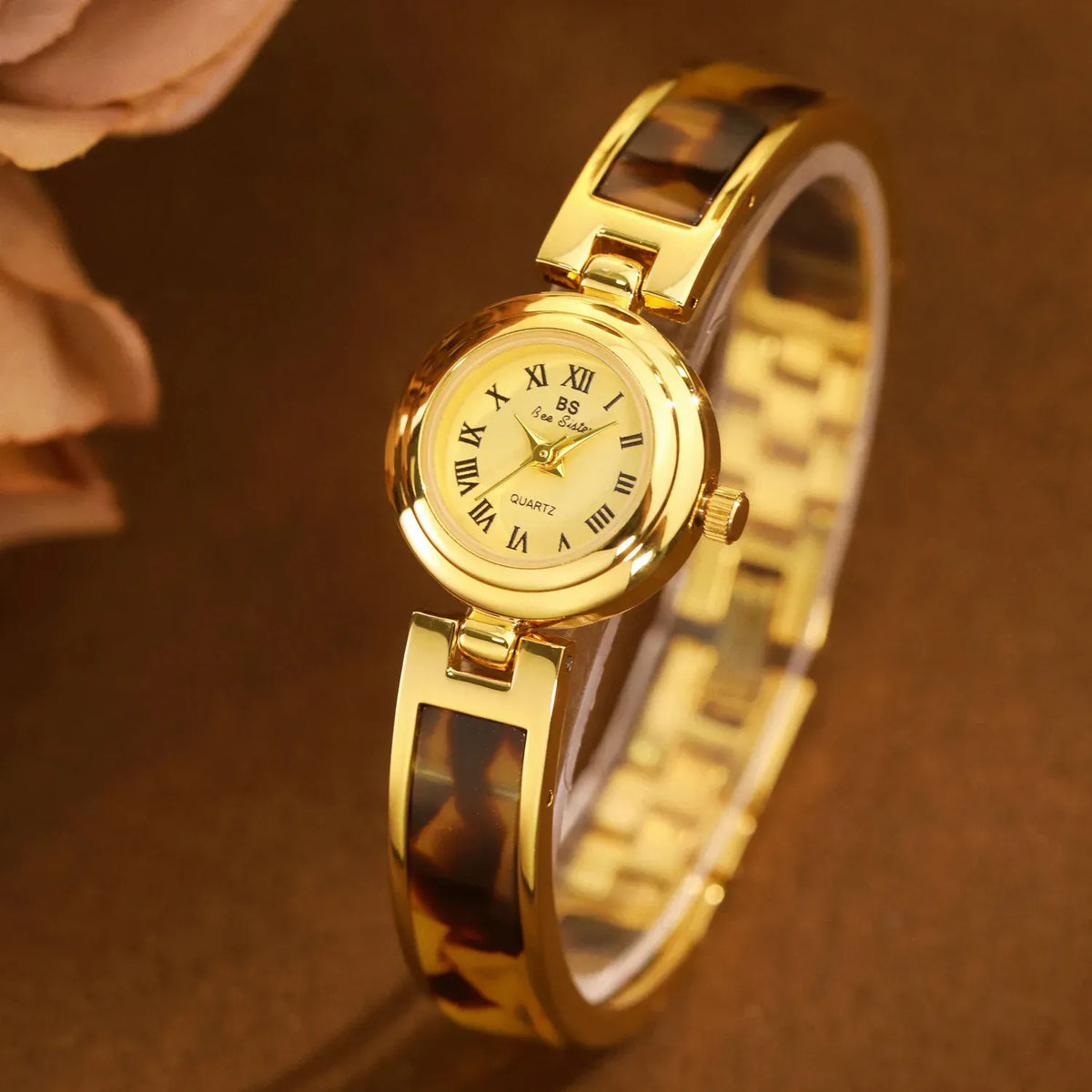 KissICON BS Women Watch Retro Amber Bracelet Quartz Wristwatch