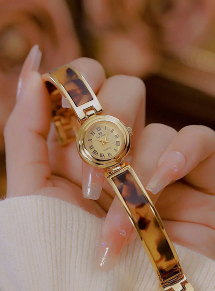 KissICON BS Women Watch Retro Amber Bracelet Quartz Wristwatch