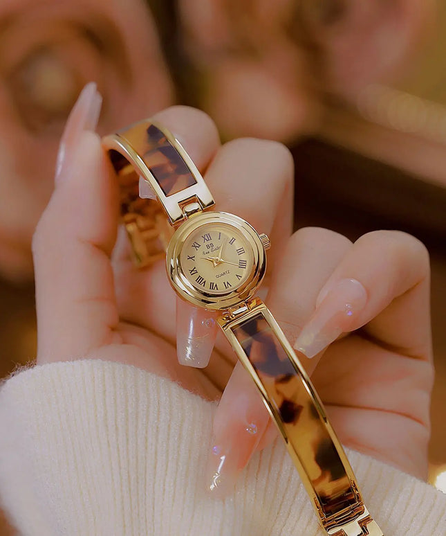 KissICON BS Women Watch Retro Amber Bracelet Quartz Wristwatch