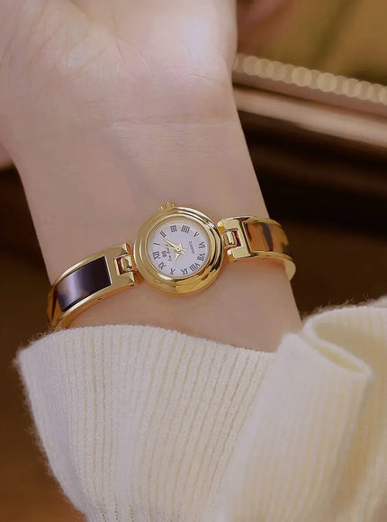 KissICON BS Women Watch Retro Amber Bracelet Quartz Wristwatch