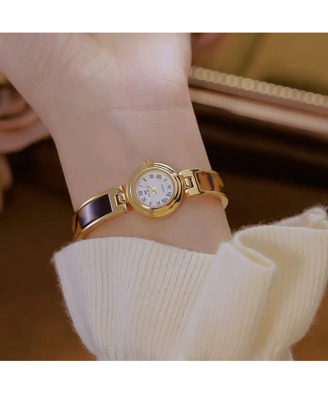 KissICON BS Women Watch Retro Amber Bracelet Quartz Wristwatch