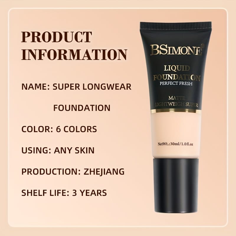 jkthpu-45 Bsimone 6 Color Foundation Set - Long Lasting