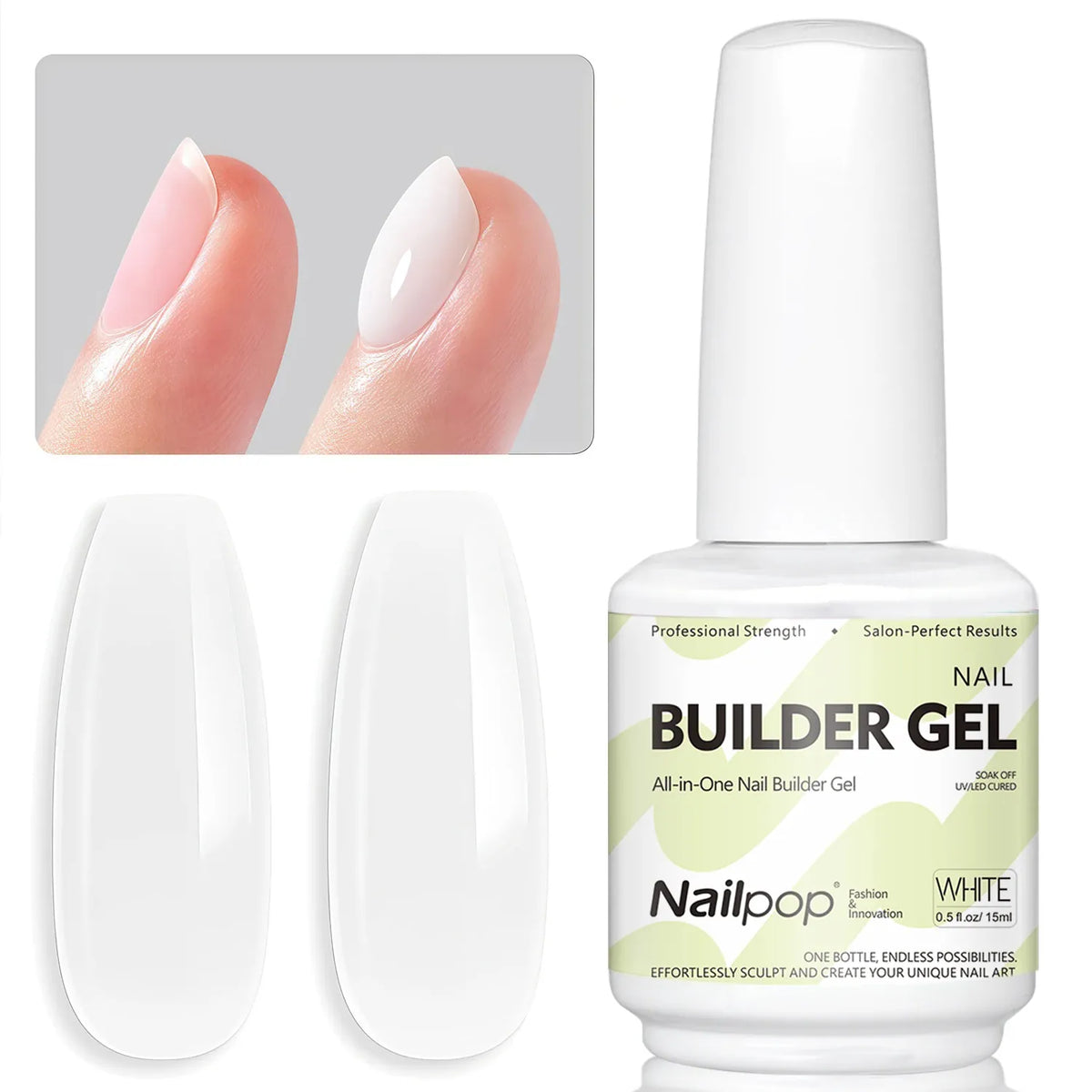 KissICON Builder Gel WHITE KissIcon Nailpop Builder Gel Nail Polish 15ml -