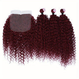 KissICON BURG / 18 20 22 with 18 KissIcon 3 Packs Afro Curly Extensions Closure -