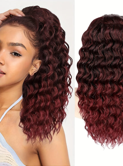 KissICON Burgundy / 20inch Curly Ponytail Clip In Extension 20 Inch -